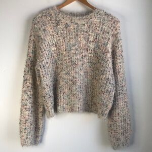 LUSH cropped Multicolor Eyelash Sweater